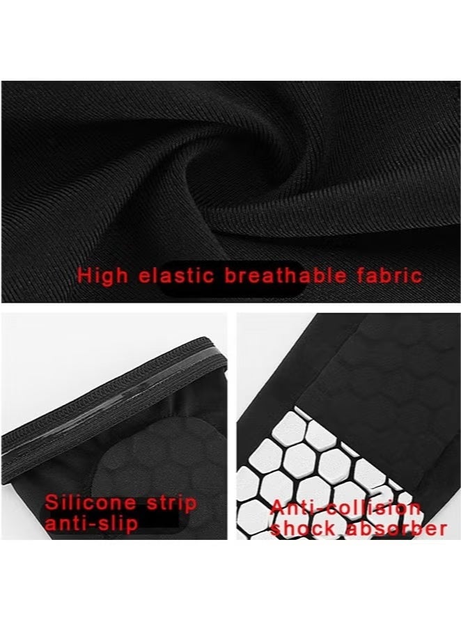 1 Pair Soccer Shin Guards, Football Shin Guard Socks Sleeves with Foam, Calf Compression Sleeve Honeycomb Pads, Child Calf Protective Gear Soccer Equipment, Shin Pads for Kids Youth Adult, Black L - Image 2
